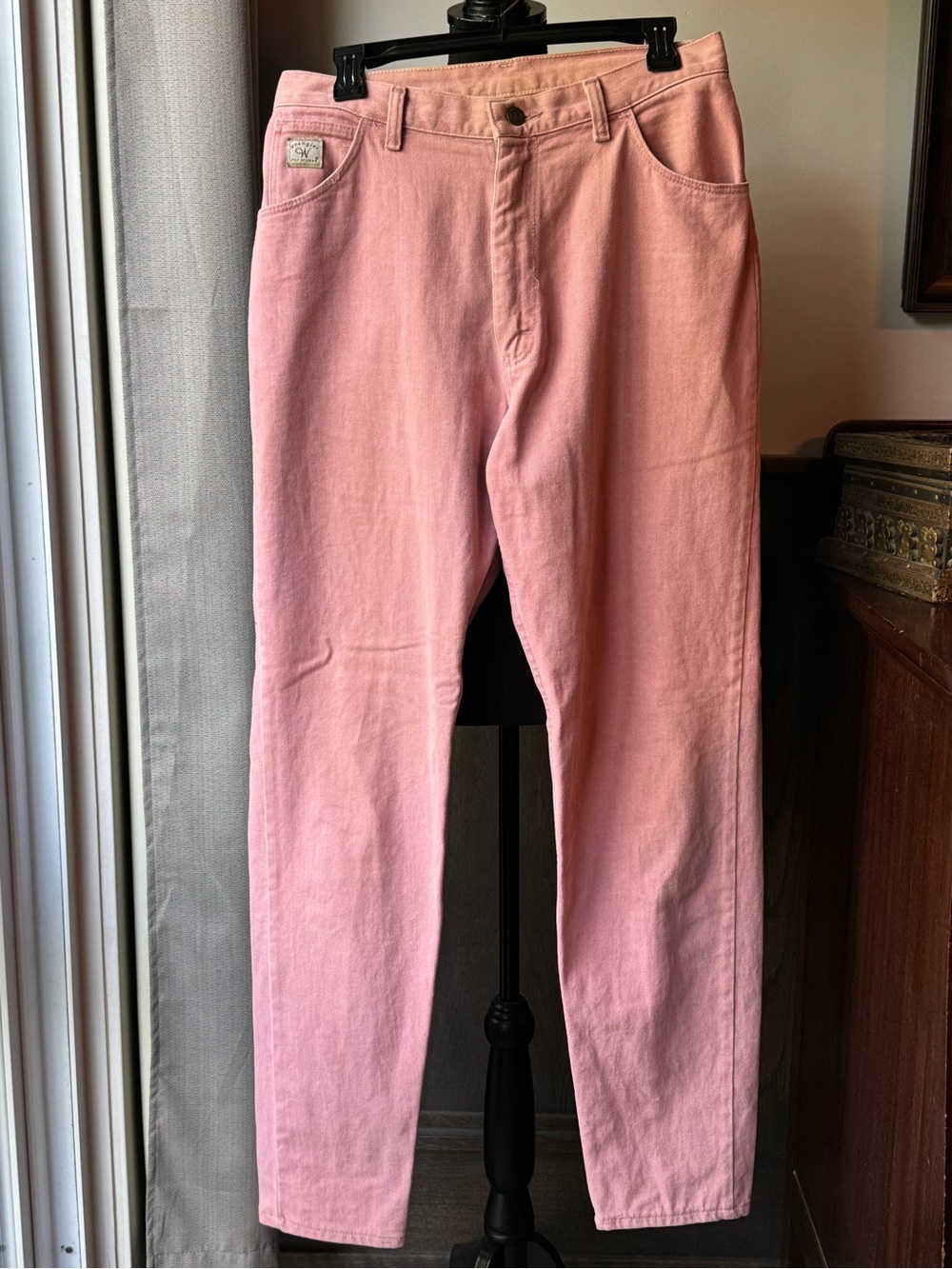 Wrangler vintage Women's Pink Denim Jeans Sz 12 34” inseam